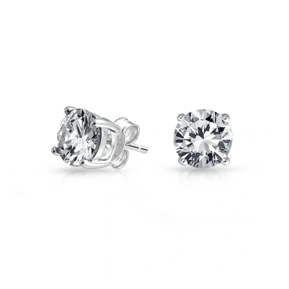 🍋 Renaissance Collection 14k White Gold CZ Studs